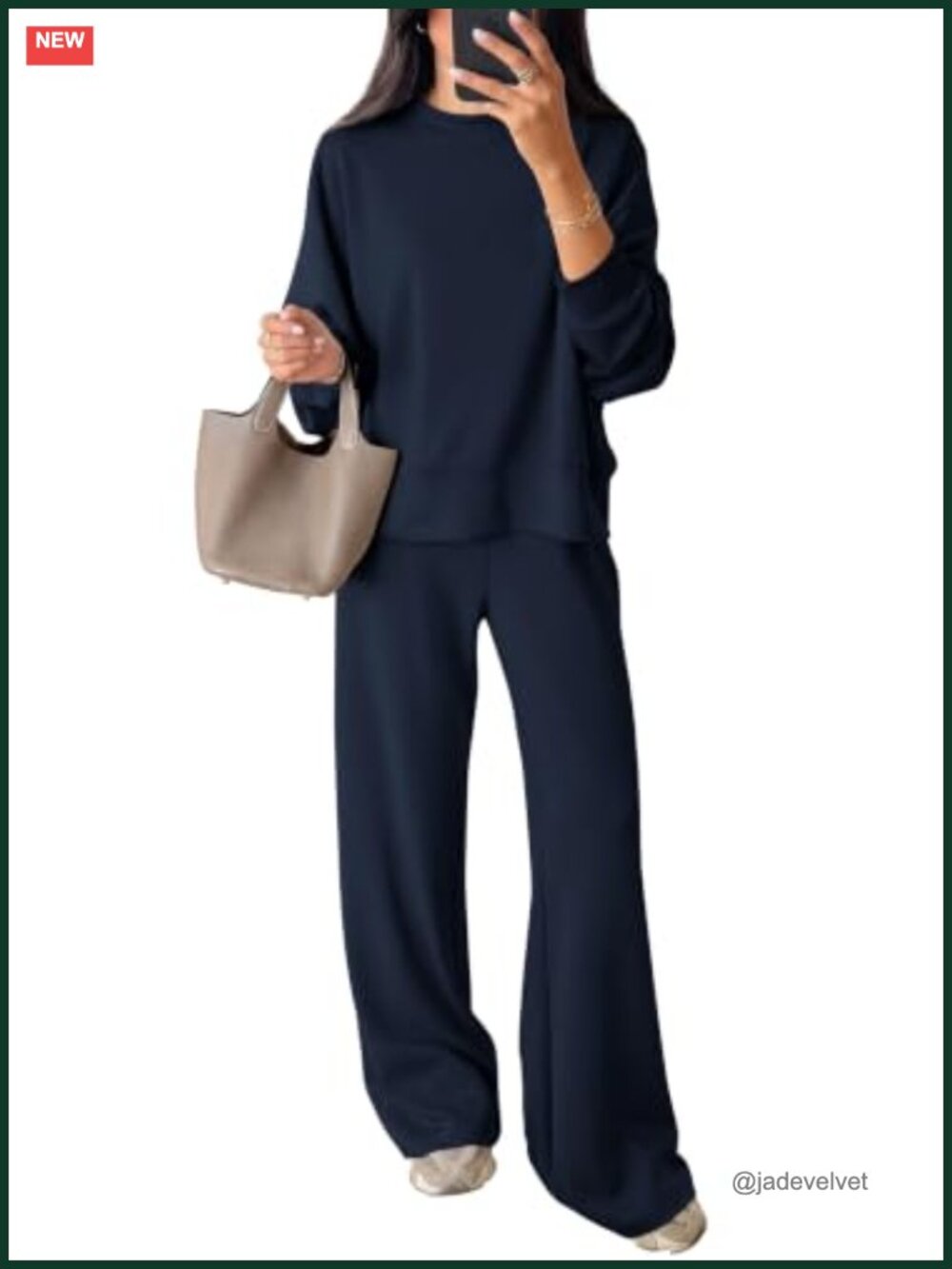 2 Piece Lounge Set Womens Sweatsuit Wide Leg Pants Plus Size Crewneck Pullover